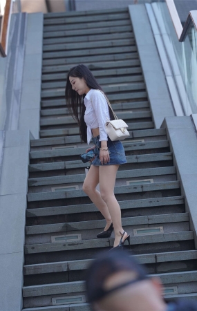 衬衫牛仔裙