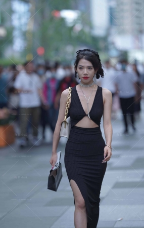 深V裙时尚美女