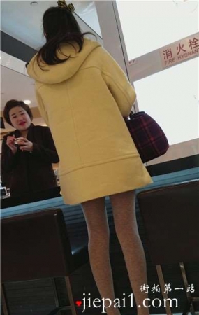 4k-黄色外套美腿高跟鞋美女超级个性的丝袜打底裤